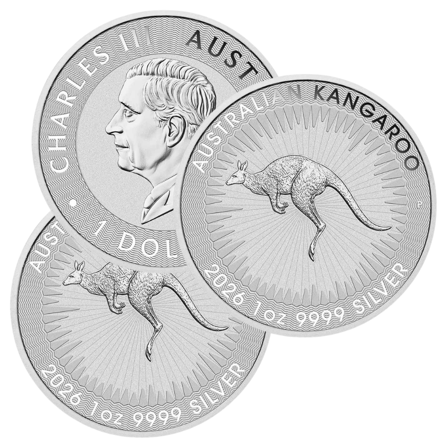 Tube of 25 x  Australian Kangaroo Silver Coin